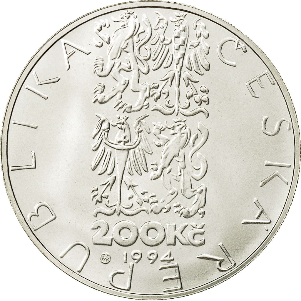 Coin, Czech Republic, 200 Korun, 1994, Kremnica, MS(60-62), Silver, KM:13