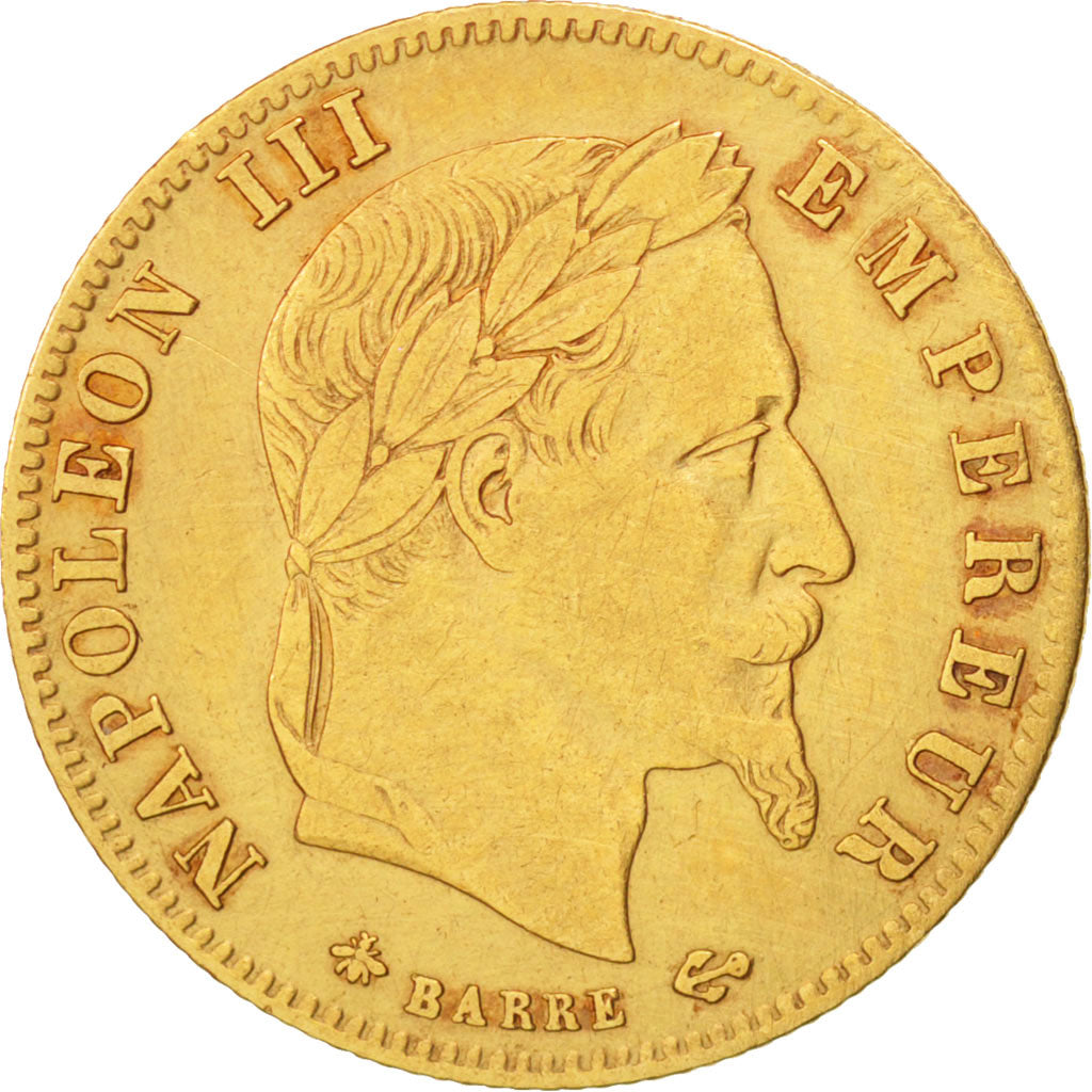 France, Napoleon III, 5 Francs, 1865, Paris, Gold, KM:803.1
