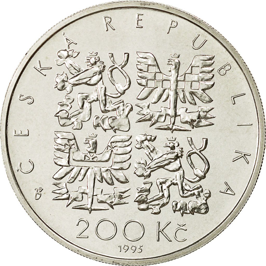 Coin, Czech Republic, 200 Korun, 1995, Jablonec nad Nisou, MS(60-62), Silver