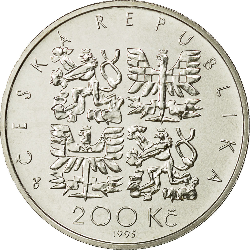 Coin, Czech Republic, 200 Korun, 1995, Jablonec nad Nisou, MS(60-62), Silver