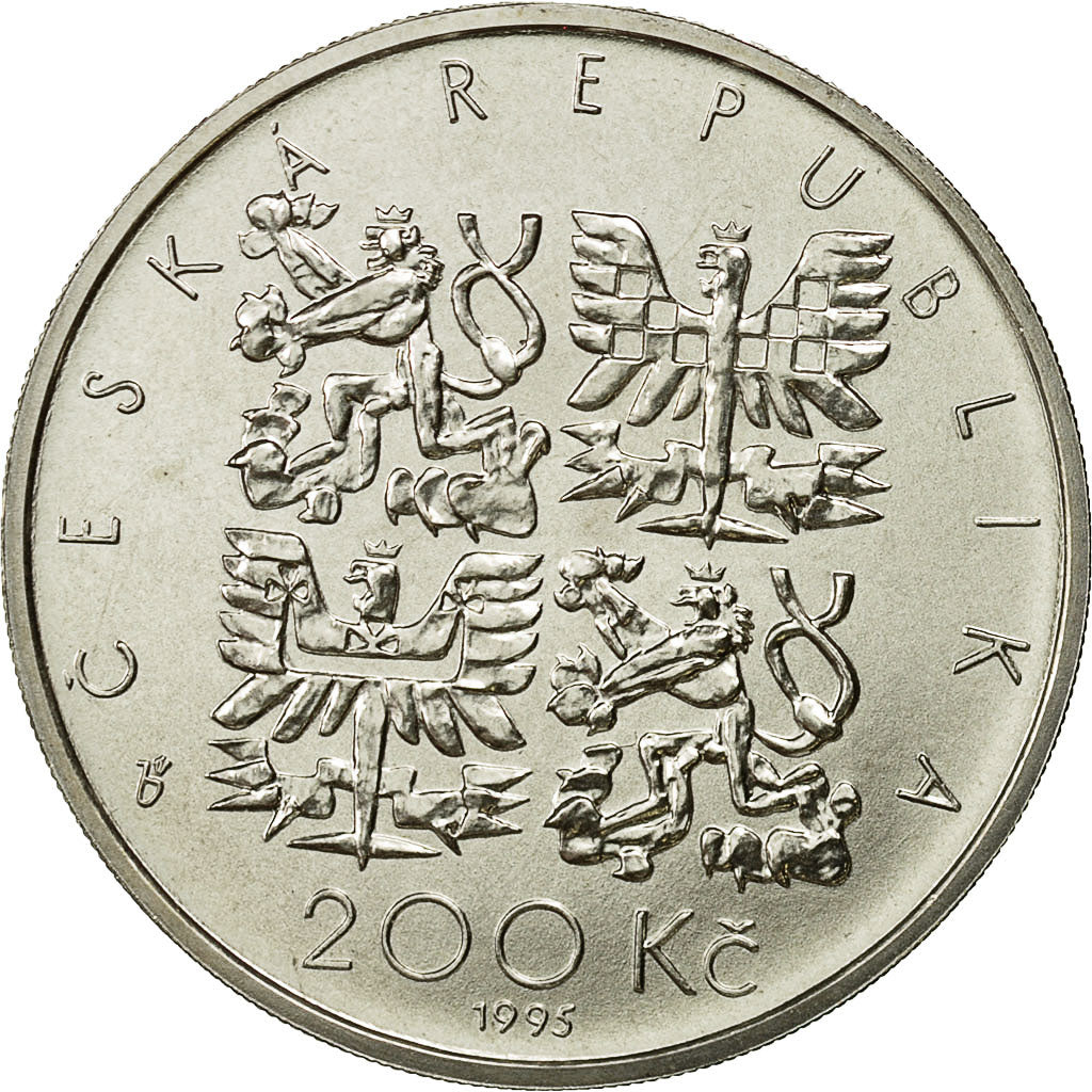 Coin, Czech Republic, 200 Korun, 1995, Jablonec nad Nisou, MS(60-62), Silver