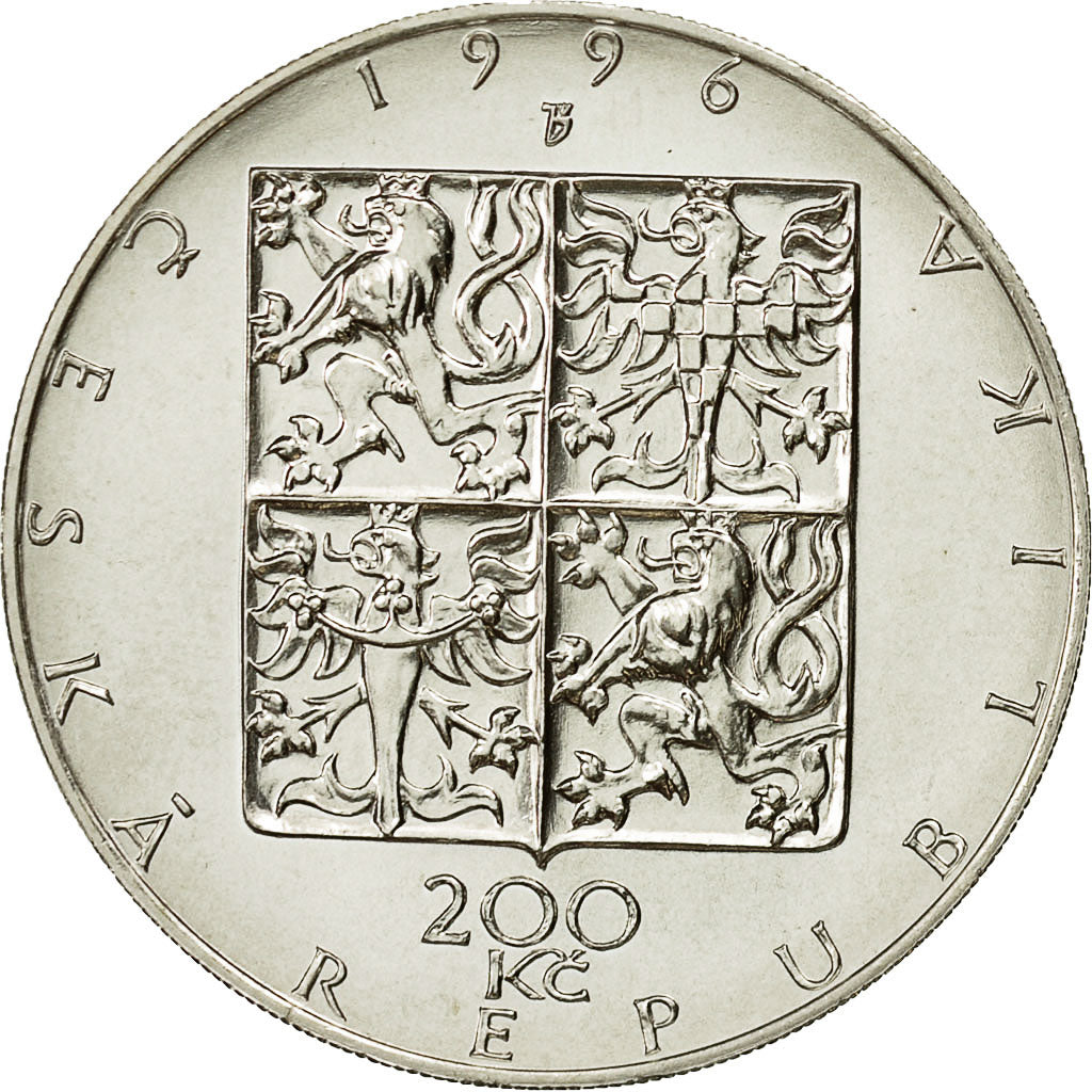 Coin, Czech Republic, 200 Korun, 1996, Jablonec nad Nisou, MS(60-62), Silver