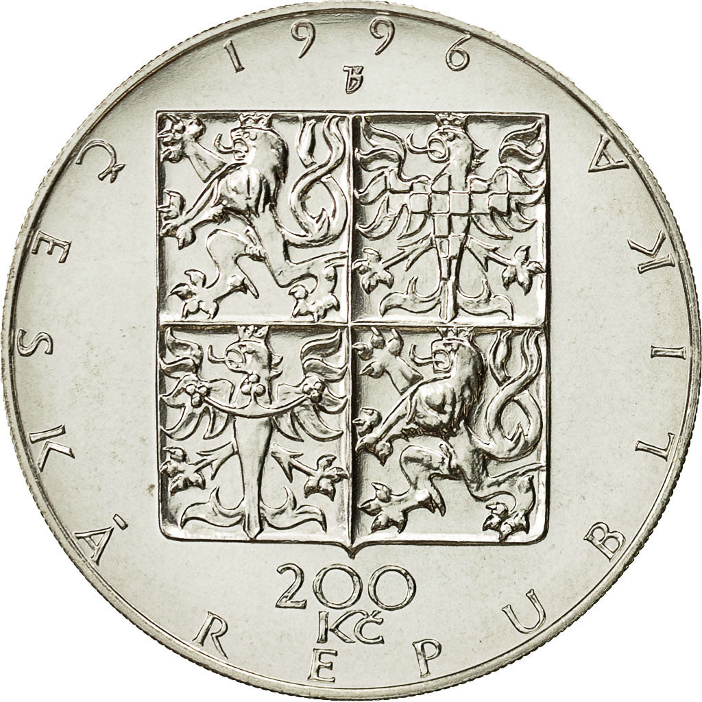 Coin, Czech Republic, 200 Korun, 1996, Jablonec nad Nisou, MS(60-62), Silver