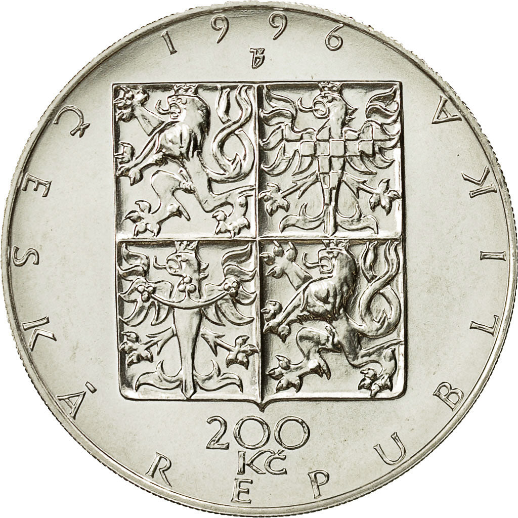 Coin, Czech Republic, 200 Korun, 1996, Jablonec nad Nisou, MS(60-62), Silver