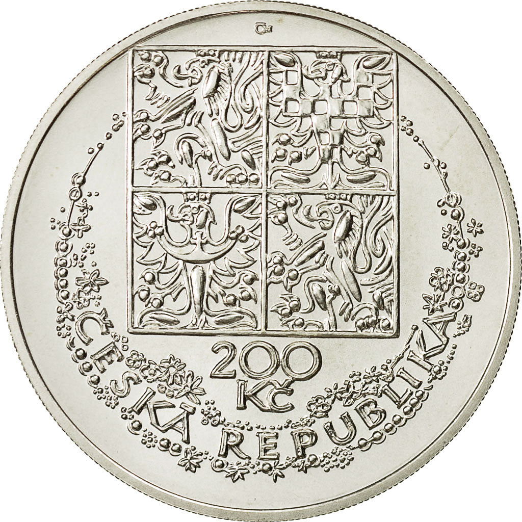 Coin, Czech Republic, 200 Korun, 1996, Jablonec nad Nisou, MS(60-62), Silver