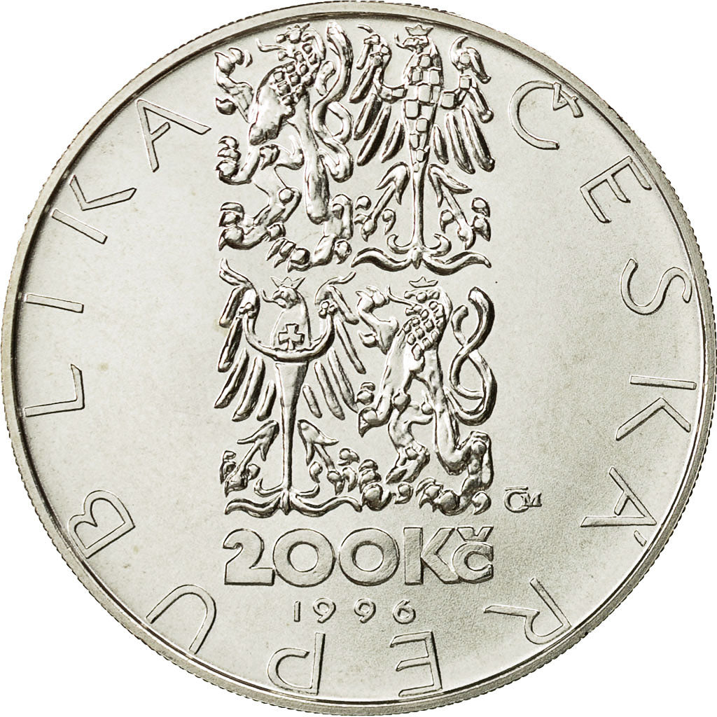 Coin, Czech Republic, 200 Korun, 1996, Jablonec nad Nisou, MS(60-62), Silver
