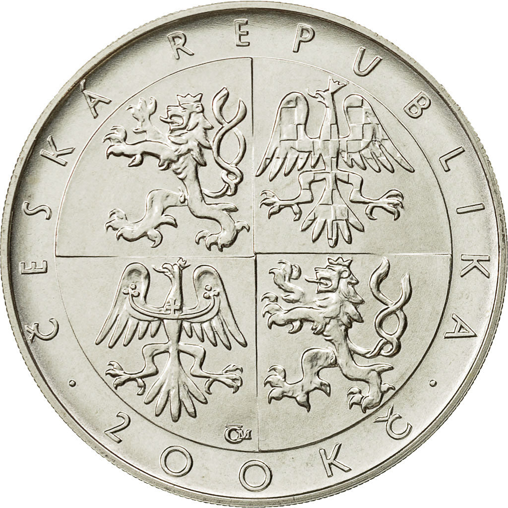 Coin, Czech Republic, 200 Korun, 1996, Jablonec nad Nisou, MS(60-62), Silver