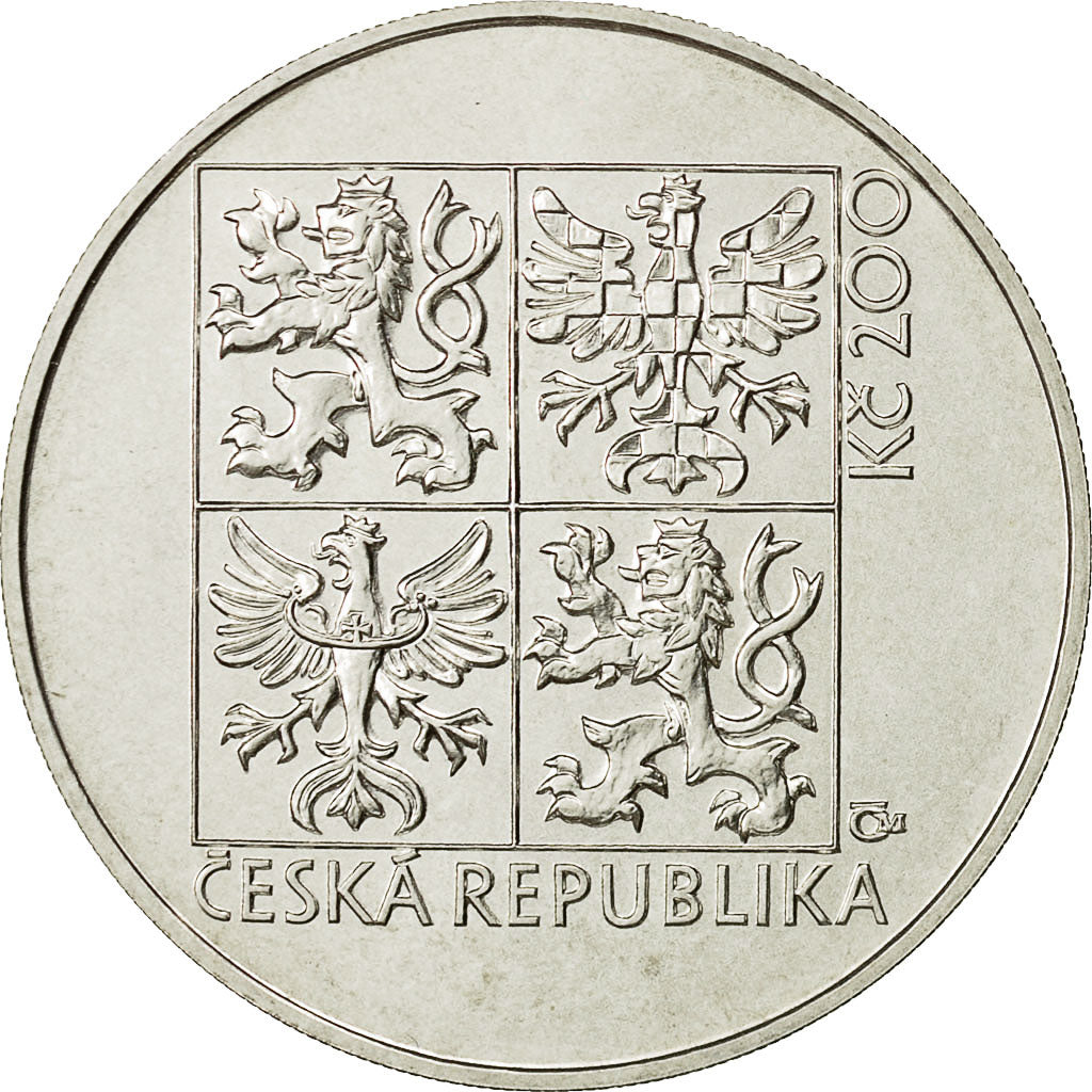 Coin, Czech Republic, 200 Korun, 1997, MS(60-62), Silver, KM:26