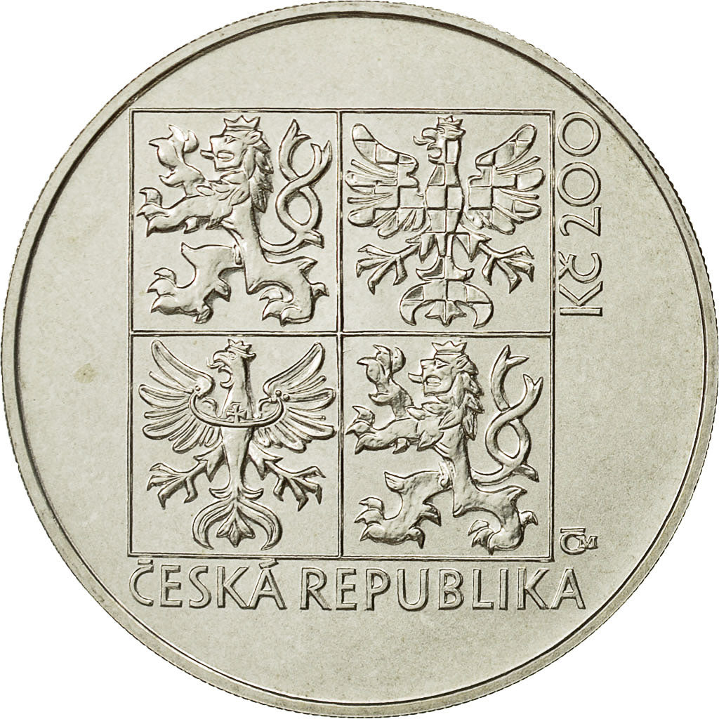 Coin, Czech Republic, 200 Korun, 1997, MS(60-62), Silver, KM:26