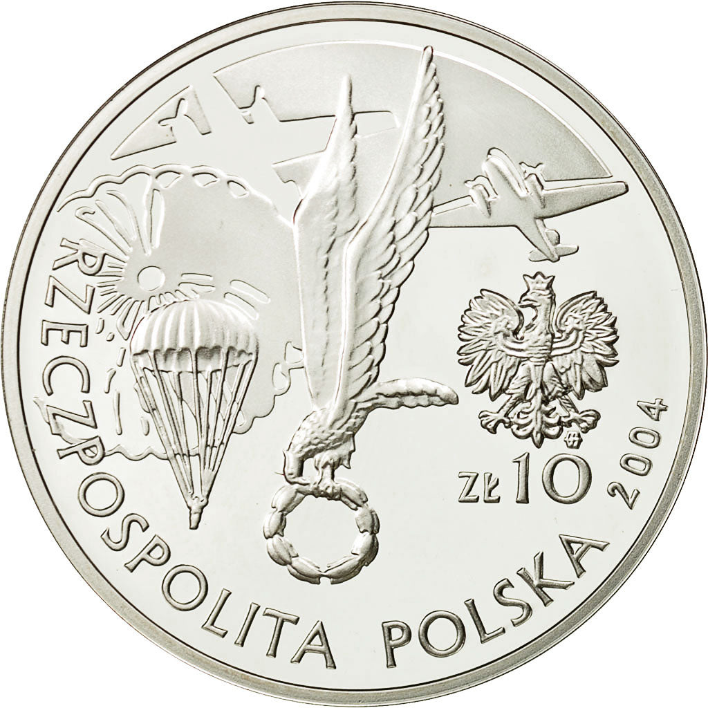 Coin, Poland, 10 Zlotych, 2004, Warsaw, MS(63), Silver, KM:500