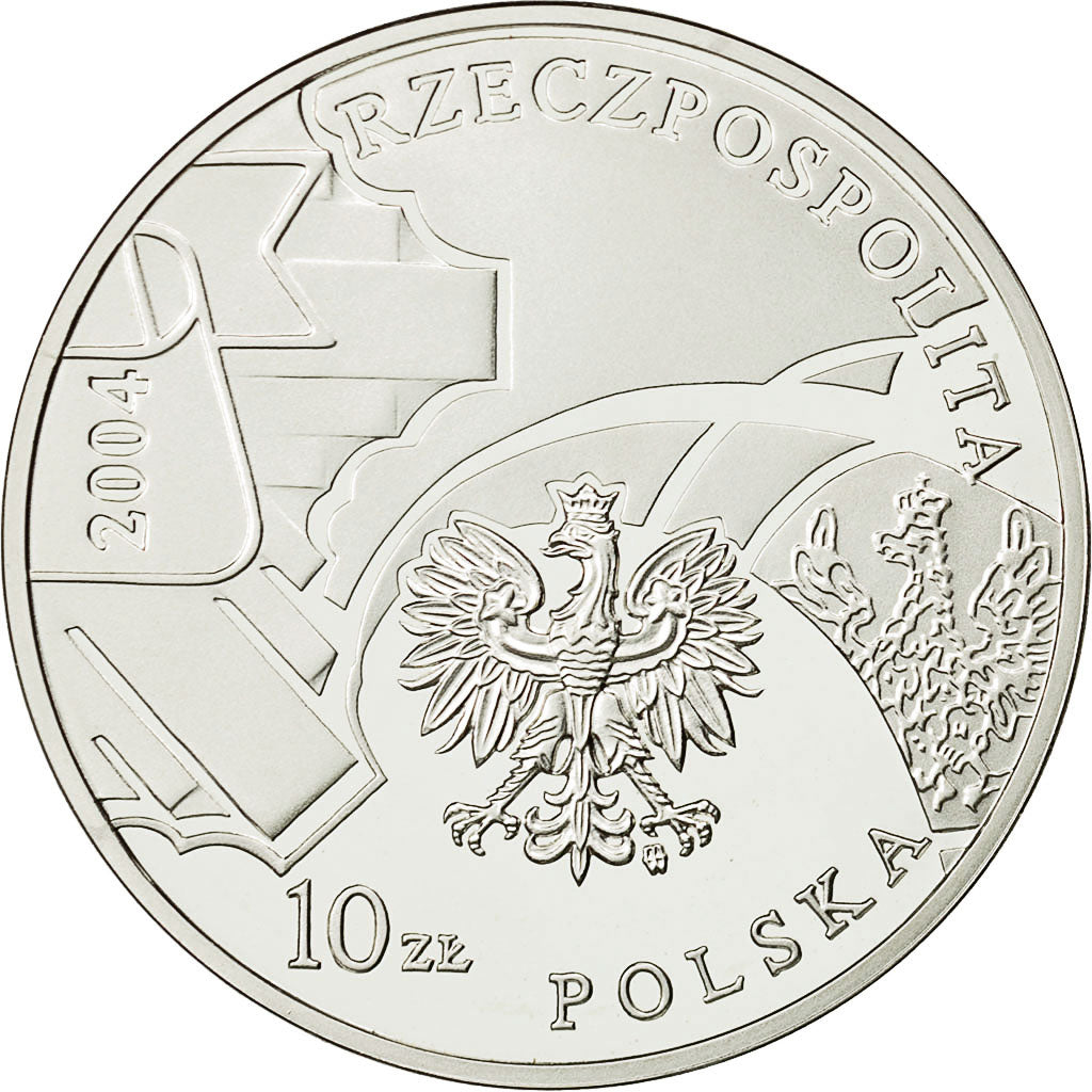 Coin, Poland, 10 Zlotych, 2004, Warsaw, MS(63), Silver, KM:502
