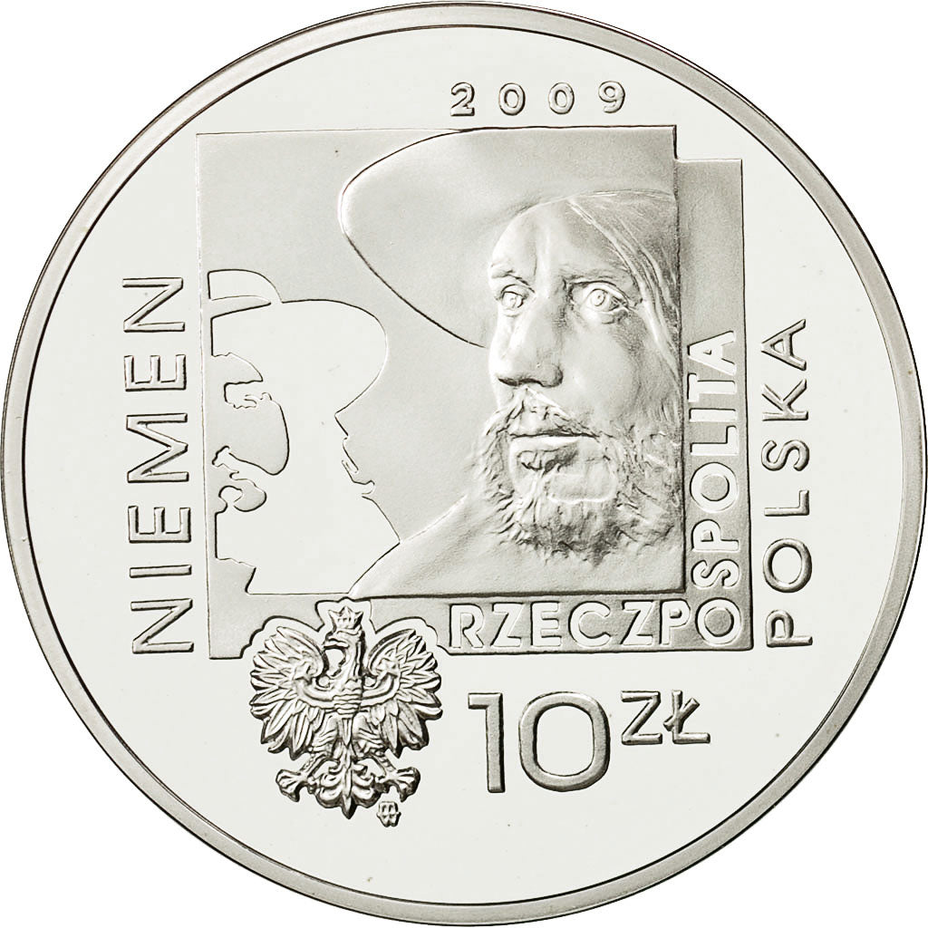 Coin, Poland, 10 Zlotych, 2009, Warsaw, MS(63), Silver, KM:686