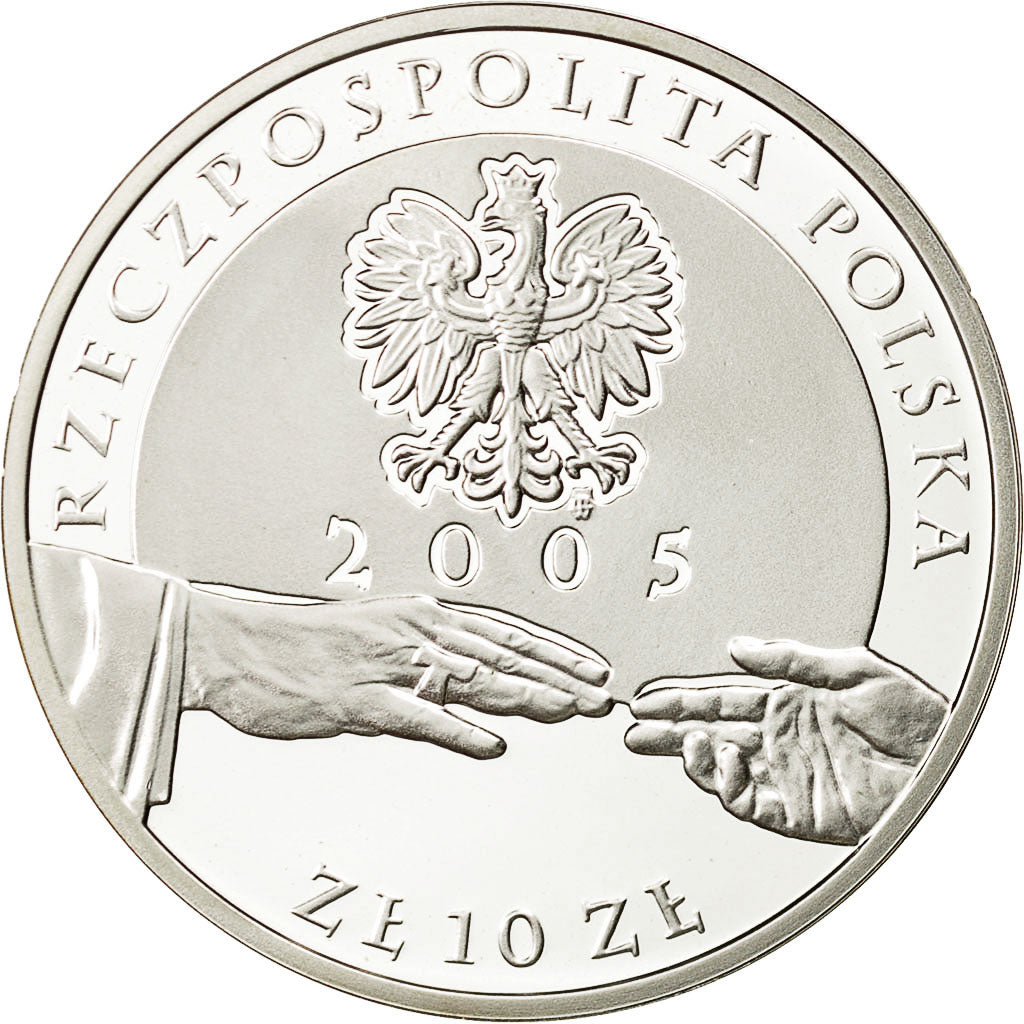Coin, Poland, 10 Zlotych, 2005, Warsaw, MS(63), Silver, KM:526