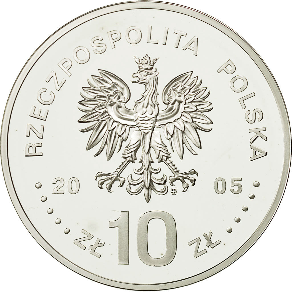 Coin, Poland, 10 Zlotych, 2005, Warsaw, MS(63), Silver, KM:553
