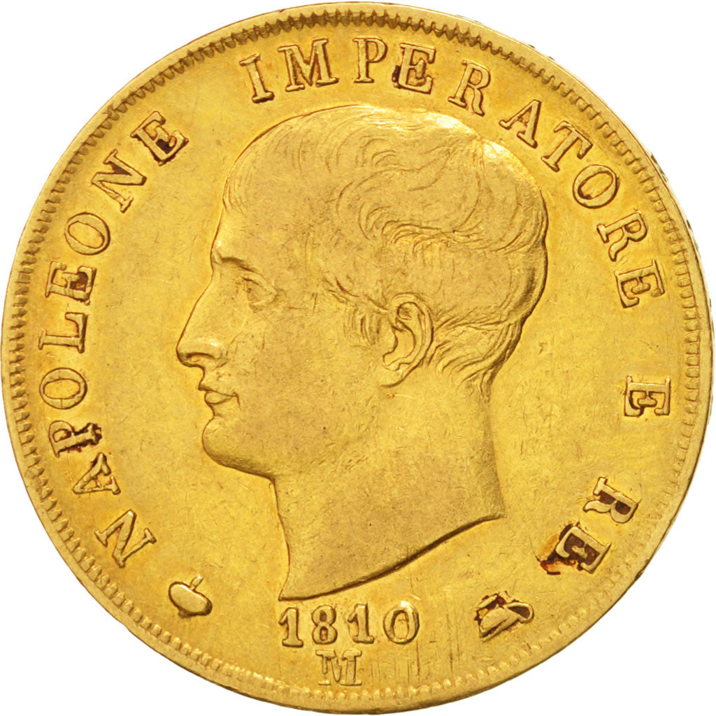 Monnaie, États italiens, KINGDOM OF NAPOLEON, Napoleon I, 40 Lire, 1810, Milan