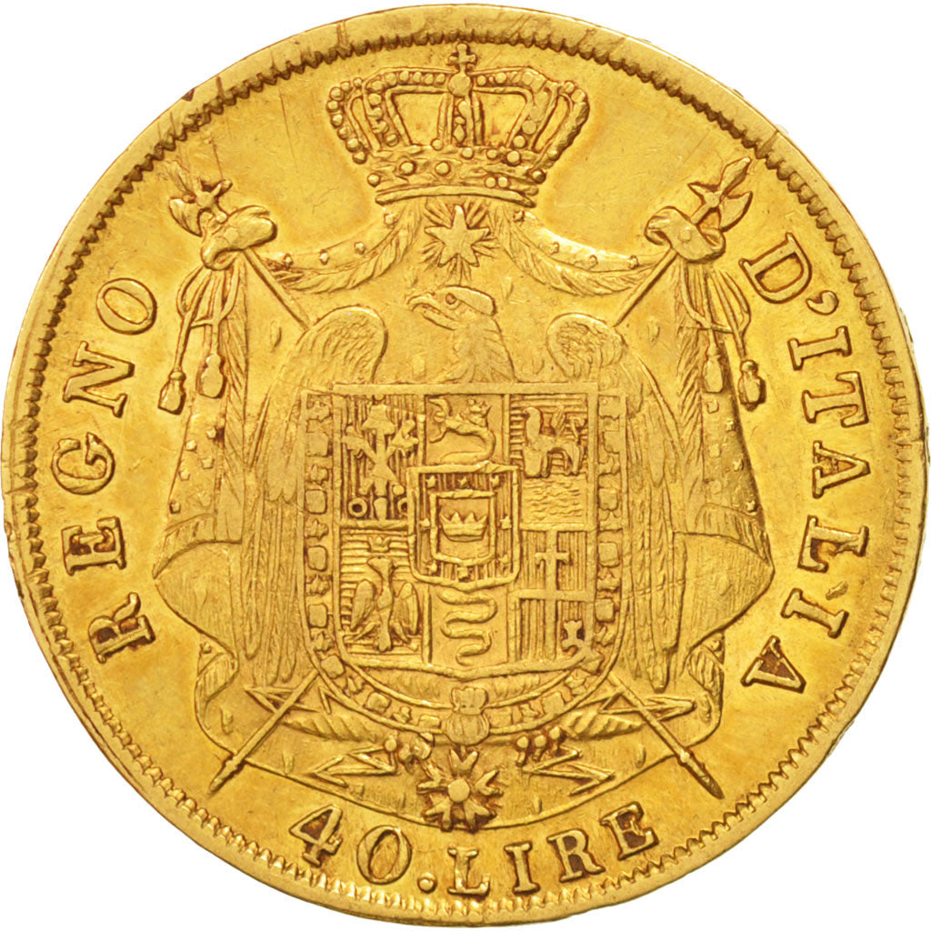 Monnaie, États italiens, KINGDOM OF NAPOLEON, Napoleon I, 40 Lire, 1810, Milan