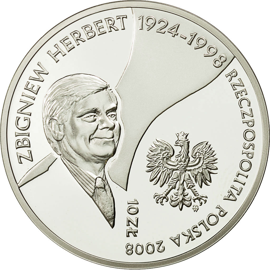 Coin, Poland, 10 Zlotych, 2008, Warsaw, MS(63), Silver, KM:635