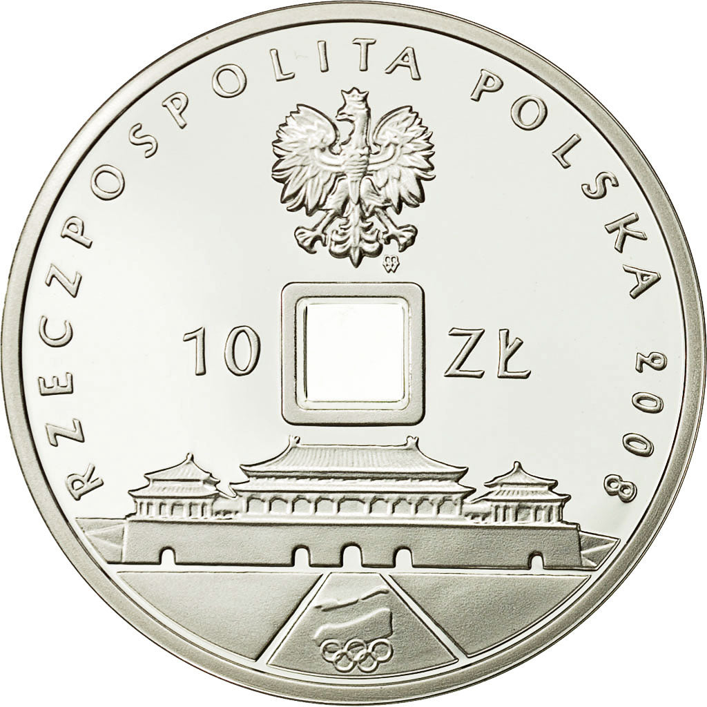 Coin, Poland, 10 Zlotych, 2008, MS(63), Silver, KM:646