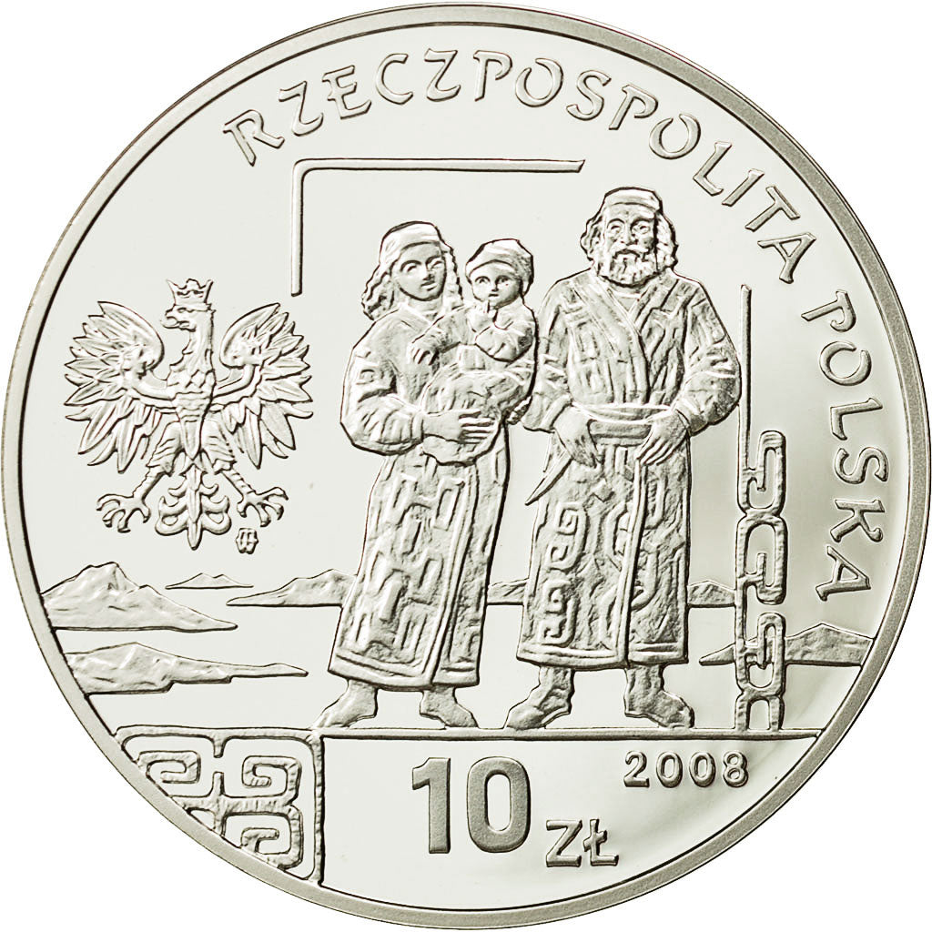 Coin, Poland, 10 Zlotych, 2008, MS(63), Silver, KM:649