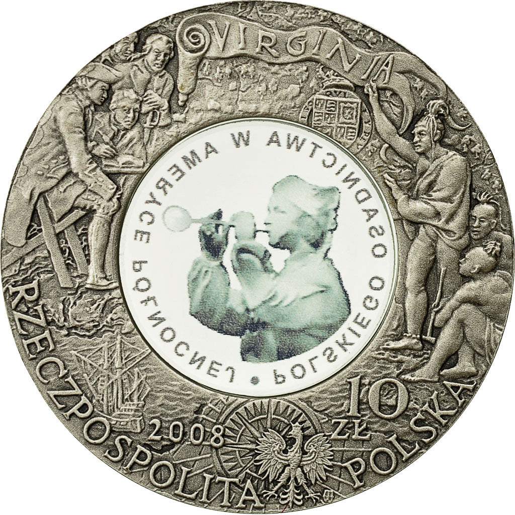 Coin, Poland, 10 Zlotych, 2008, MS(63), Silver, KM:658