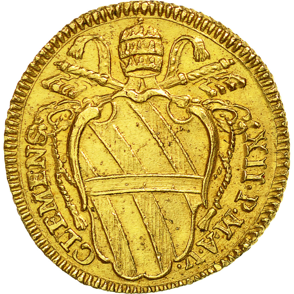 Coin, ITALIAN STATES, PAPAL STATES, Clement XII, Scudo d'Oro, 1734, MS(63)