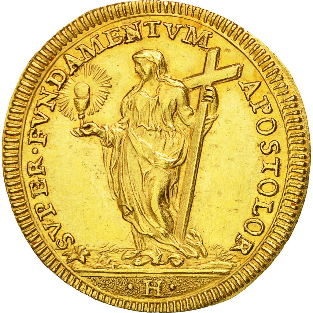Coin, ITALIAN STATES, PAPAL STATES, Clement XI, Scudo d'Oro, 1718, MS(60-62)