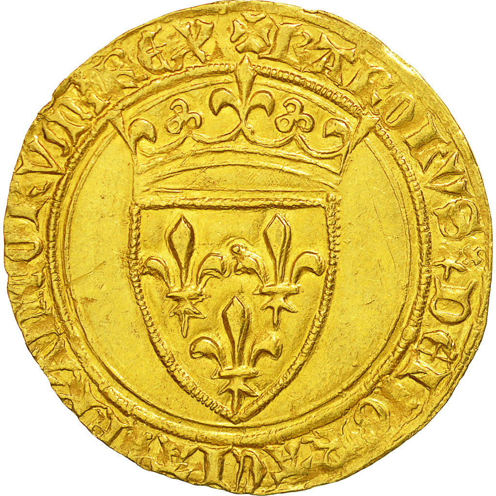 Monnaie, France, Charles VI, Charles VI, Ecu d'or, Undated, La Rochelle, SUP