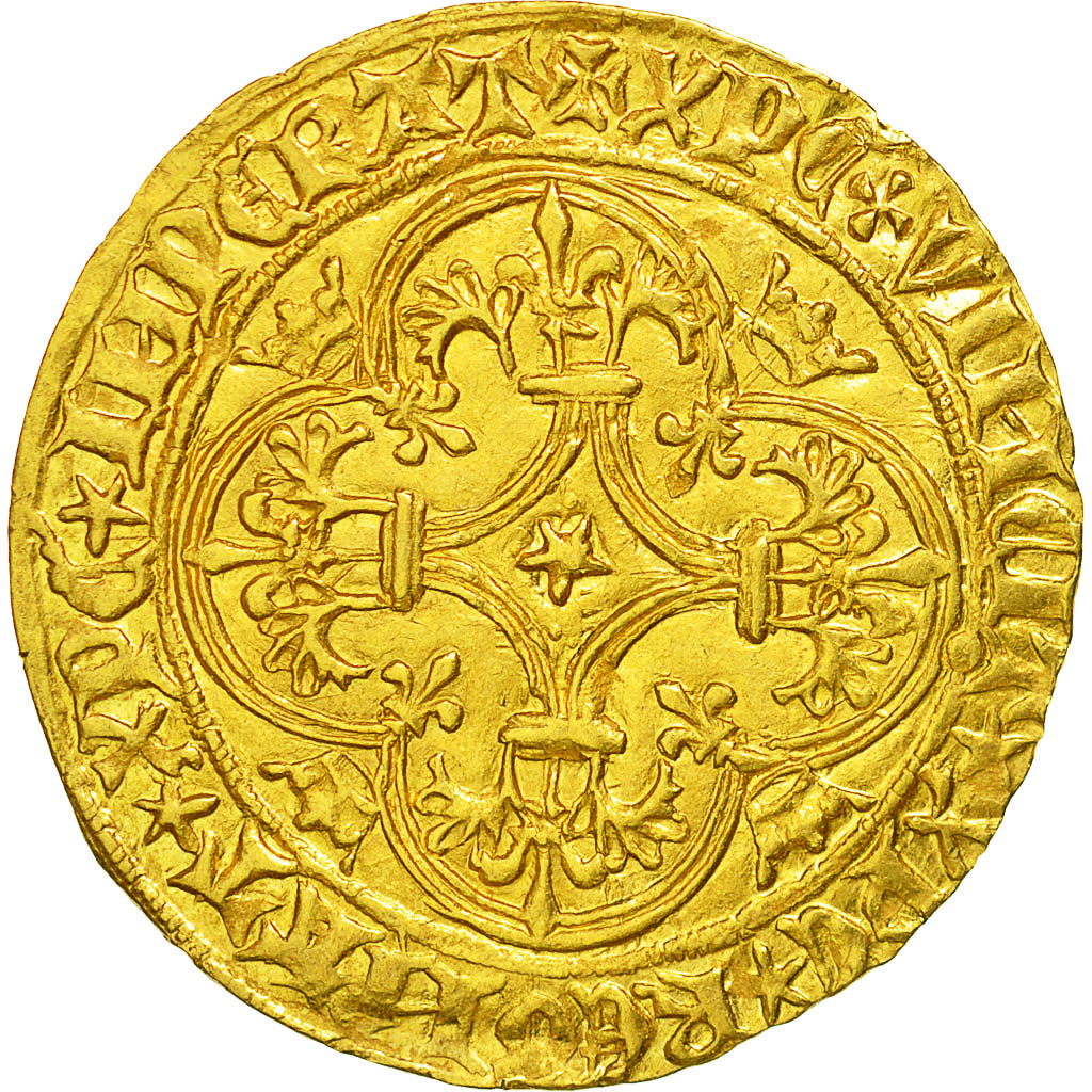 Monnaie, France, Charles VI, Charles VI, Ecu d'or, Undated, La Rochelle, SUP
