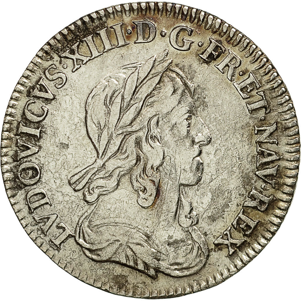 Monnaie, France, Louis XIII, 1/12 Écu, 2e poinçon de Warin, buste drapé et
