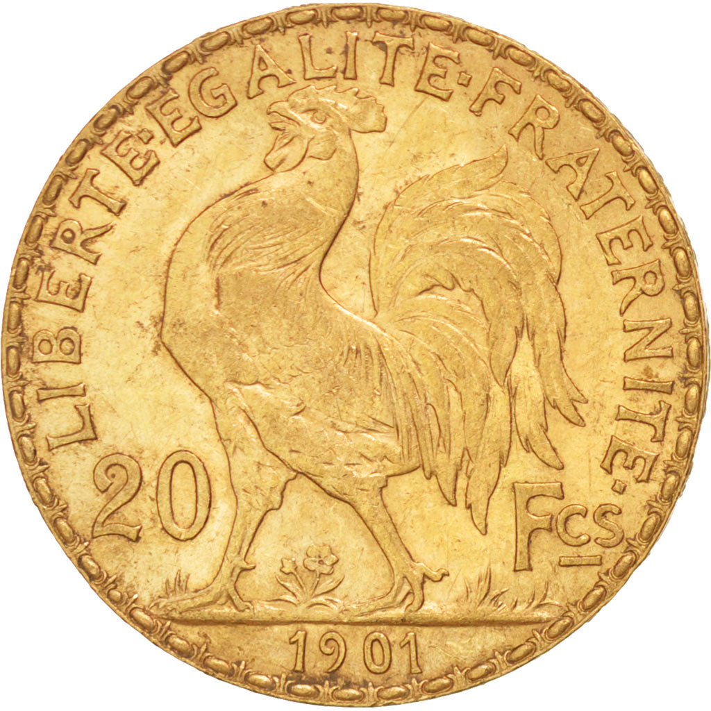 France, Marianne, 20 Francs, 1901, Paris,  Gold, KM:847