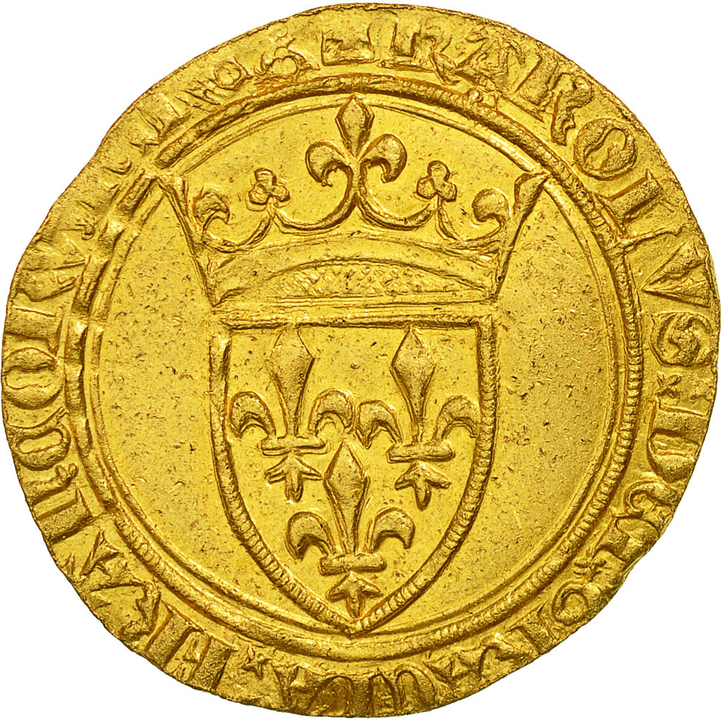 Coin, France, Charles VI, Charles VI, Ecu d'or, Undated, Romans, EF(40-45)