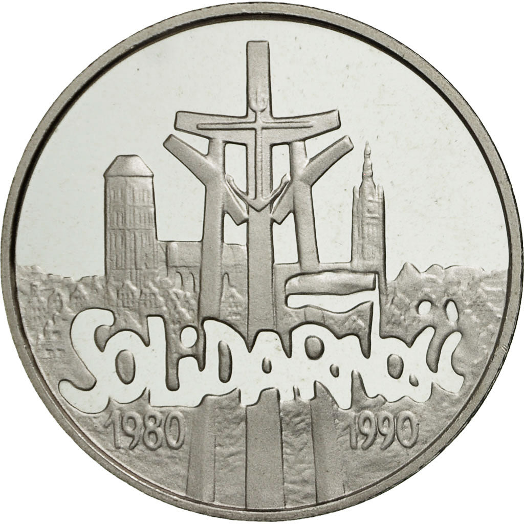 Coin, Poland, 100000 Zlotych, 1990, MS(63), Silver, KM:196.1