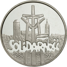 Coin, Poland, 100000 Zlotych, 1990, MS(63), Silver, KM:196.1