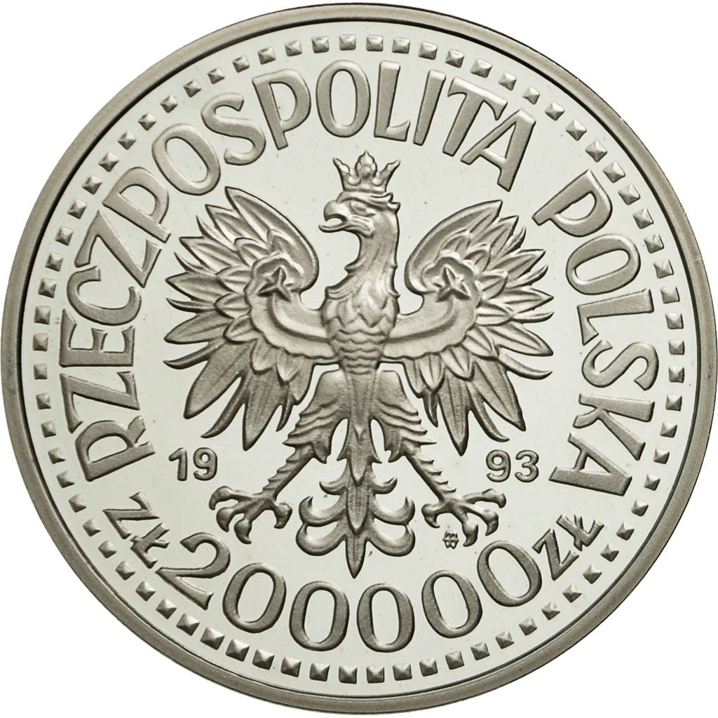 Moneda, Polonia, 200000 Zlotych, 1993, SC, Plata, KM:257