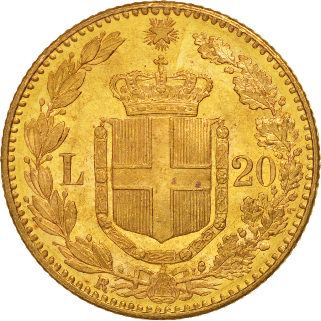 Italie, Umberto I, 20 Lire, 1891, Rome, Or, KM:21