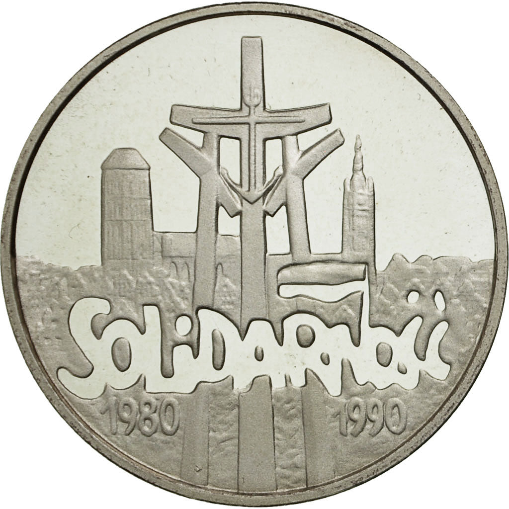 Coin, Poland, 100000 Zlotych, 1990, MS(63), Silver, KM:196.1
