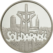 Coin, Poland, 100000 Zlotych, 1990, MS(63), Silver, KM:196.1