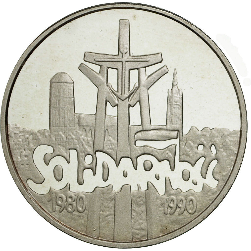 Coin, Poland, 100000 Zlotych, 1990, MS(63), Silver, KM:196.1