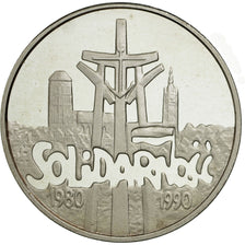 Coin, Poland, 100000 Zlotych, 1990, MS(63), Silver, KM:196.1