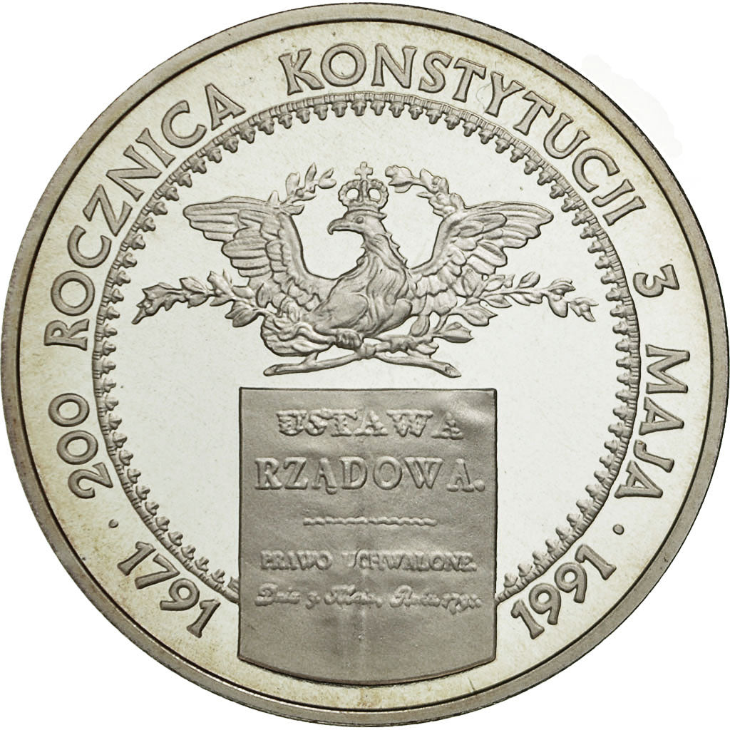 Coin, Poland, 200000 Zlotych, 1991, MS(63), Silver, KM:218