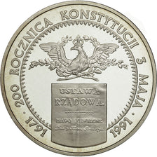 Coin, Poland, 200000 Zlotych, 1991, MS(63), Silver, KM:218