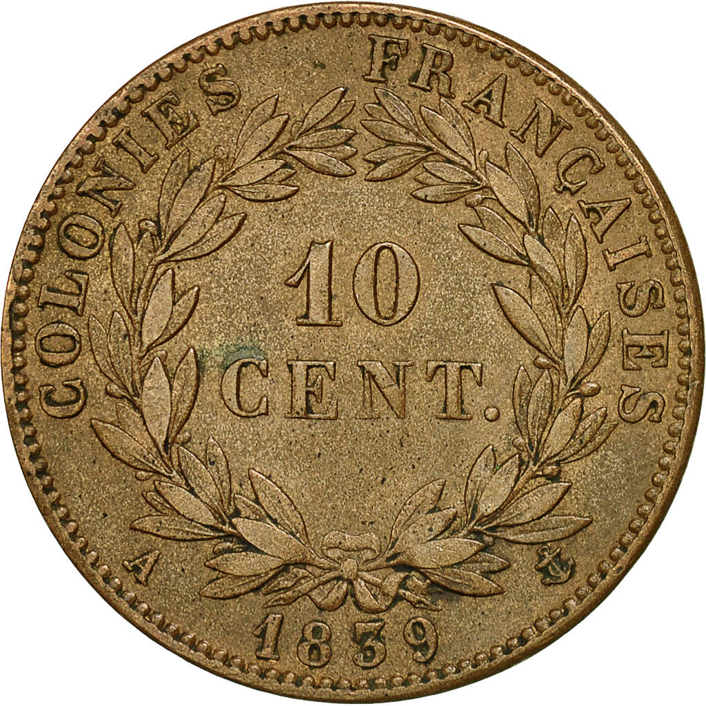 Coin, FRENCH COLONIES, Louis - Philippe, 10 Centimes, 1839, Paris, EF(40-45)