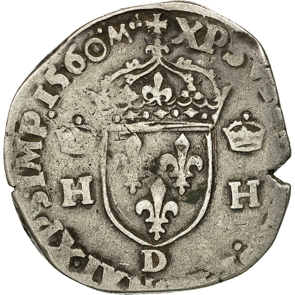 Monnaie, France, François II, François II, Teston, 1560, Lyon, B+, Argent