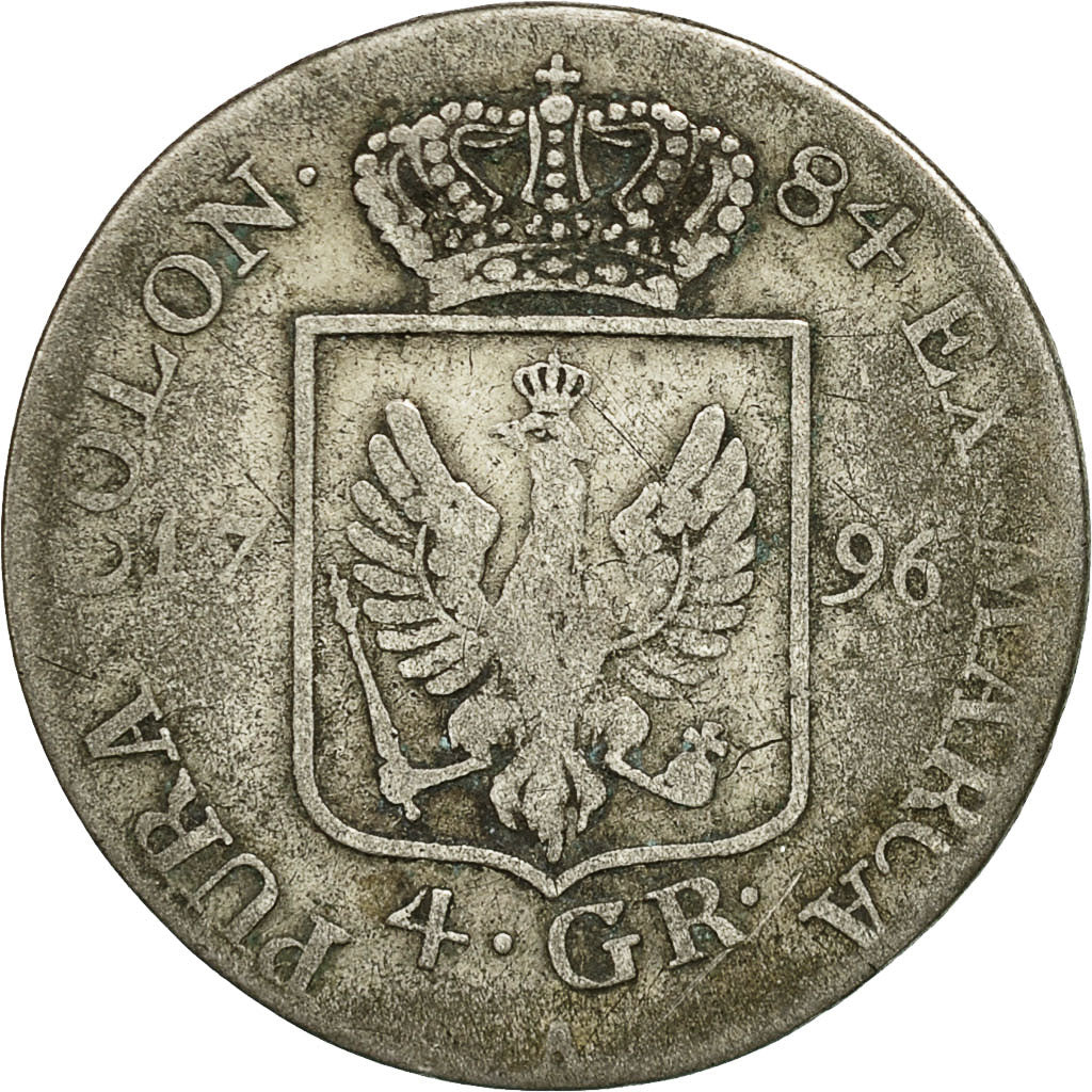 Coin, German States, PRUSSIA, Friedrich Wilhelm II, 4 Groschen, 1796, Berlin