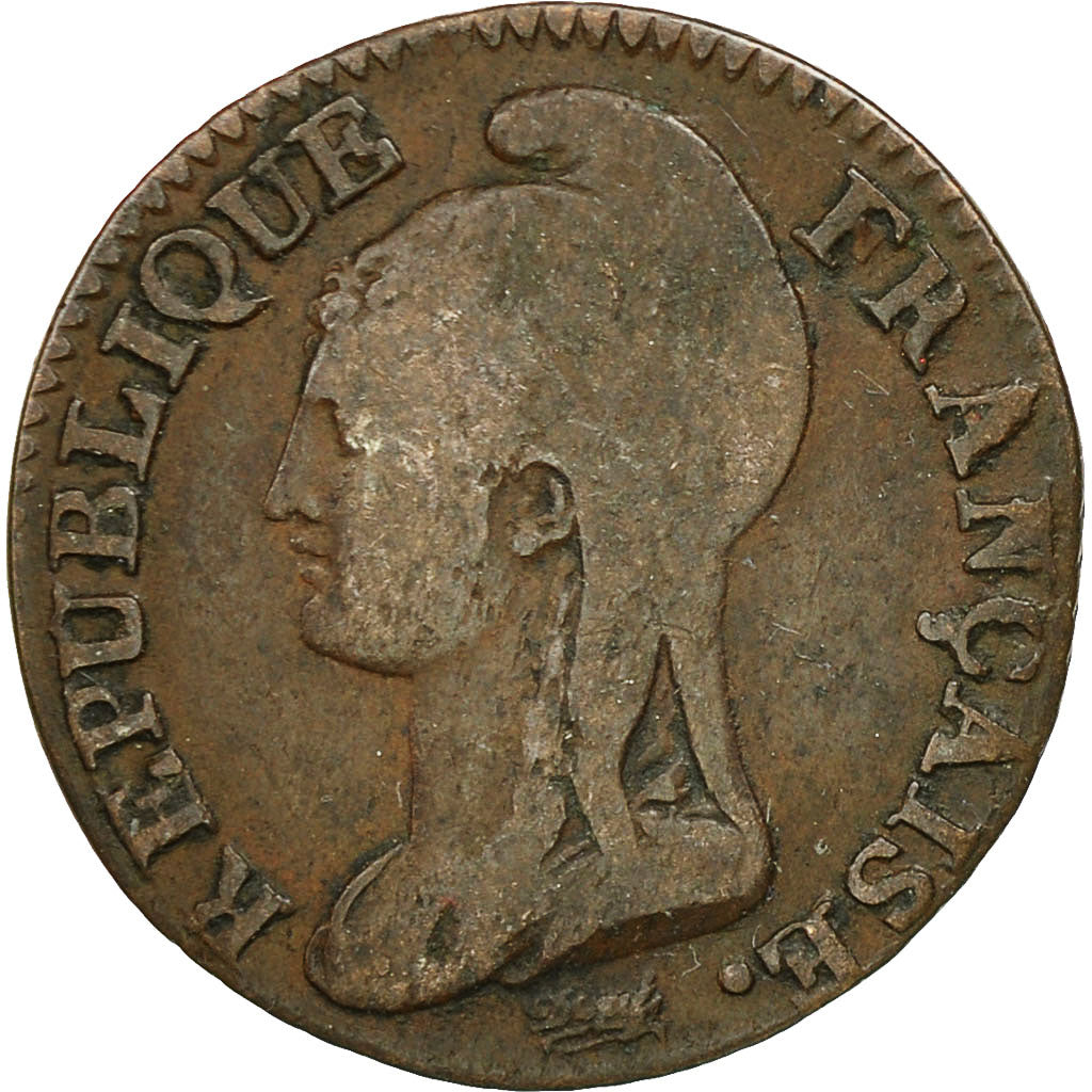Monnaie, France, Dupré, 5 Centimes, 1795, Limoges, TB, Bronze, KM:635.2