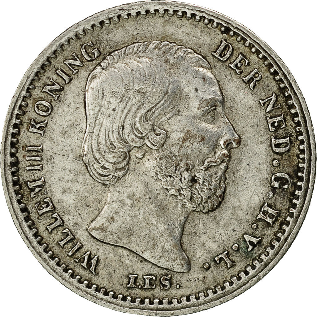Coin, Netherlands, William III, 5 Cents, 1869, EF(40-45), Silver, KM:91