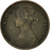 Moneda, Gran Bretaña, Victoria, Farthing, 1862, MBC, Bronce, KM:747.2