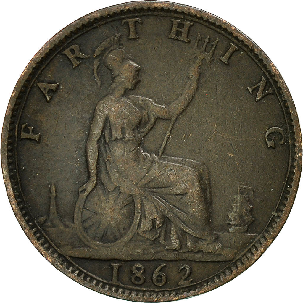 Coin, Great Britain, Victoria, Farthing, 1862, EF(40-45), Bronze, KM:747.2