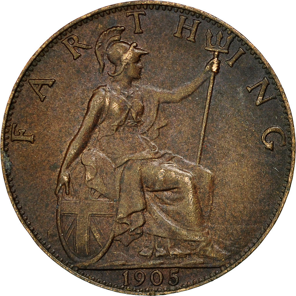 Coin, Great Britain, Edward VII, Farthing, 1905, EF(40-45), Bronze, KM:792