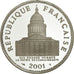 Moneta, Francja, Panthéon, 100 Francs, 2001, MS(63), Srebro, Gadoury:898a
